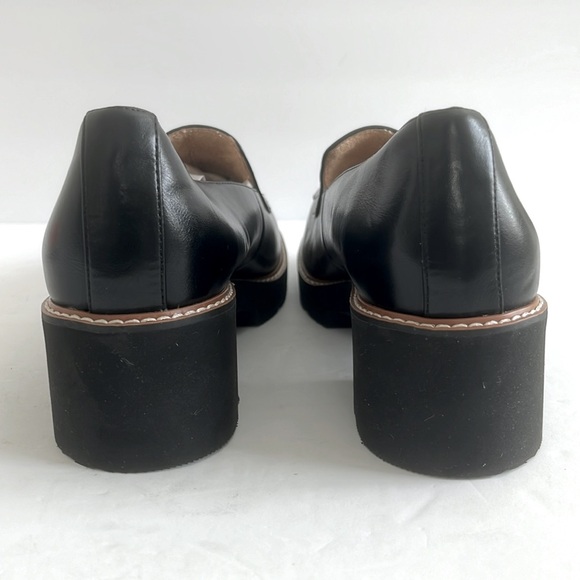 NATURALIZER $130 Dreamer Platform Black Rubber Block Heel Loafer Size 9.5W New - Picture 7 of 8
